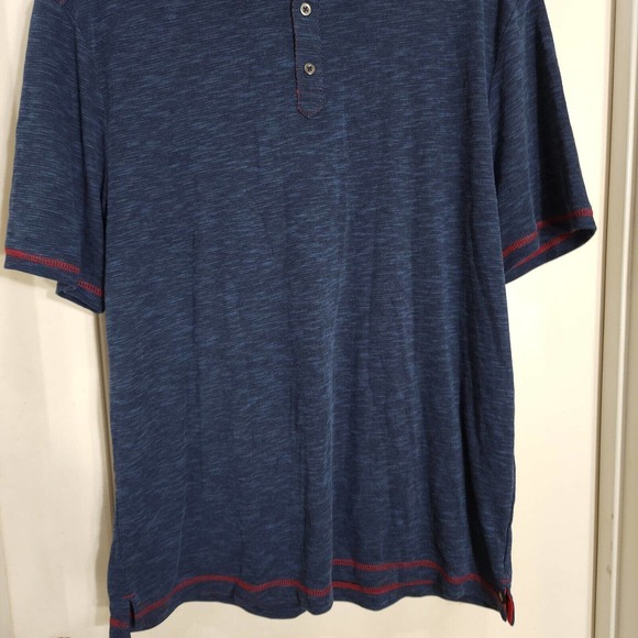 Nat Nast Mens Polo Shirt Navy Blue Cotton Polyester Knit Golf Pullover Top Sz L - Picture 4 of 8